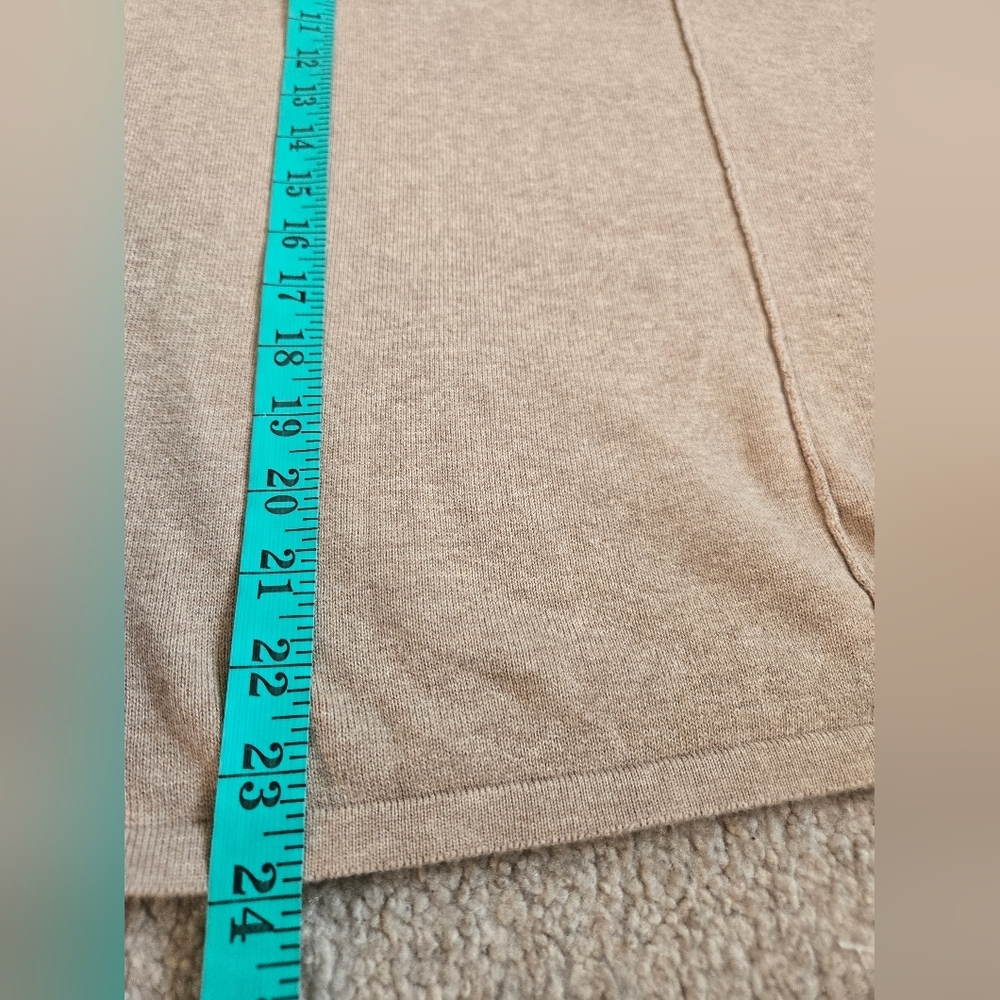 MARBLE Light Tan Cotton Cowl Neck Sweater with Faux Leather Buckles. Size Small - Picture 10 of 10